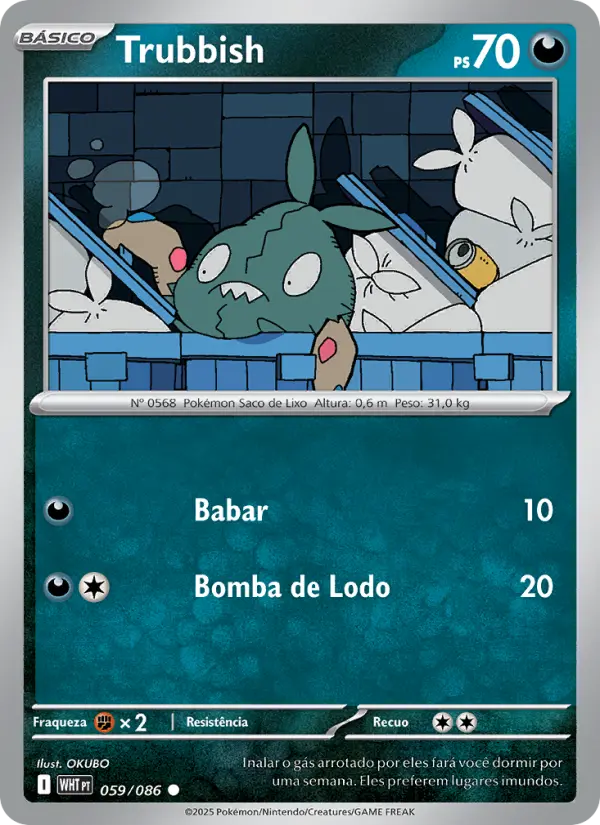 Carta Trubbish, número 059/86 da coleção Fogo Branco