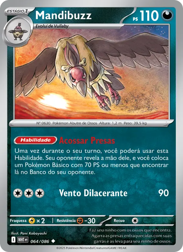 Carta Mandibuzz, número 064/86 da coleção Fogo Branco