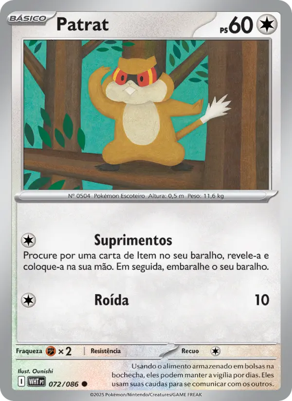 Carta Patrat, número 072/86 da coleção Fogo Branco