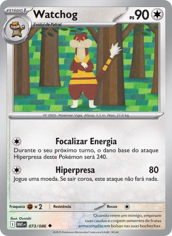 Carta Watchog, número 073/86 da coleção Fogo Branco