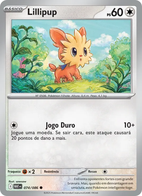 Carta Lillipup, número 074/86 da coleção Fogo Branco