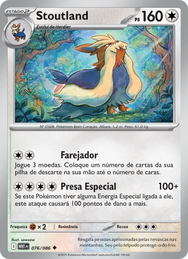 Carta Stoutland, número 076/86 da coleção Fogo Branco