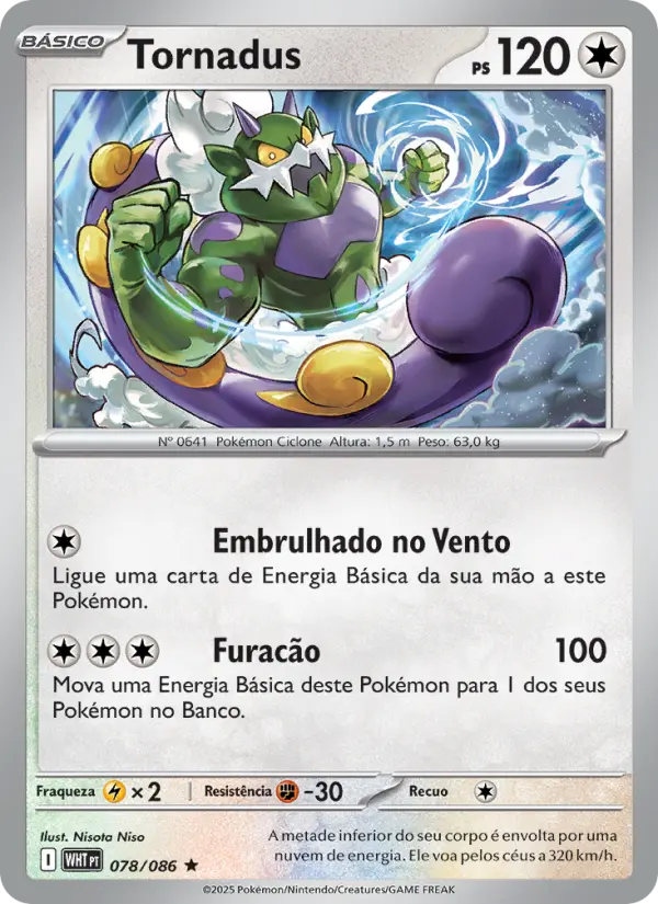 Carta Tornadus, número 078/86 da coleção Fogo Branco