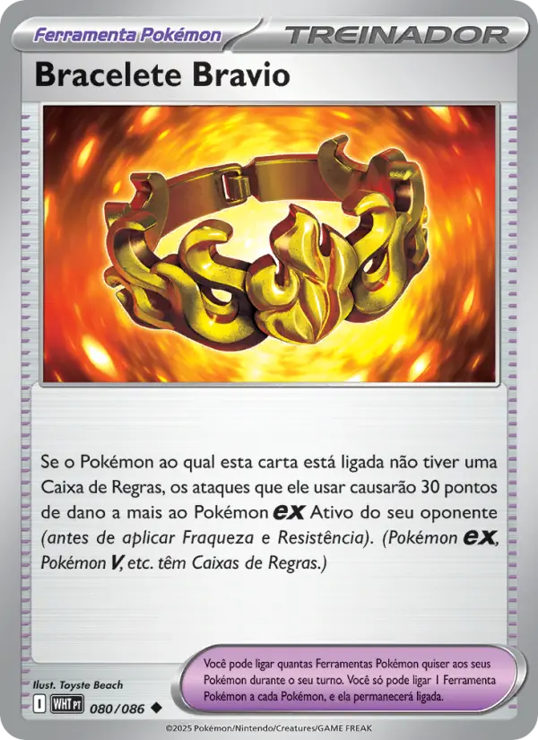 Carta Bracelete Bravio, número 080/86 da coleção Fogo Branco