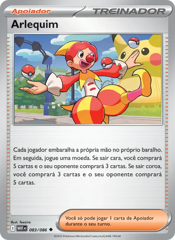 Carta Arlequim, número 083/86 da coleção Fogo Branco