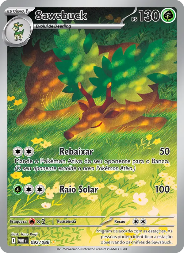 Carta Sawsbuck, número 092/86 da coleção Fogo Branco
