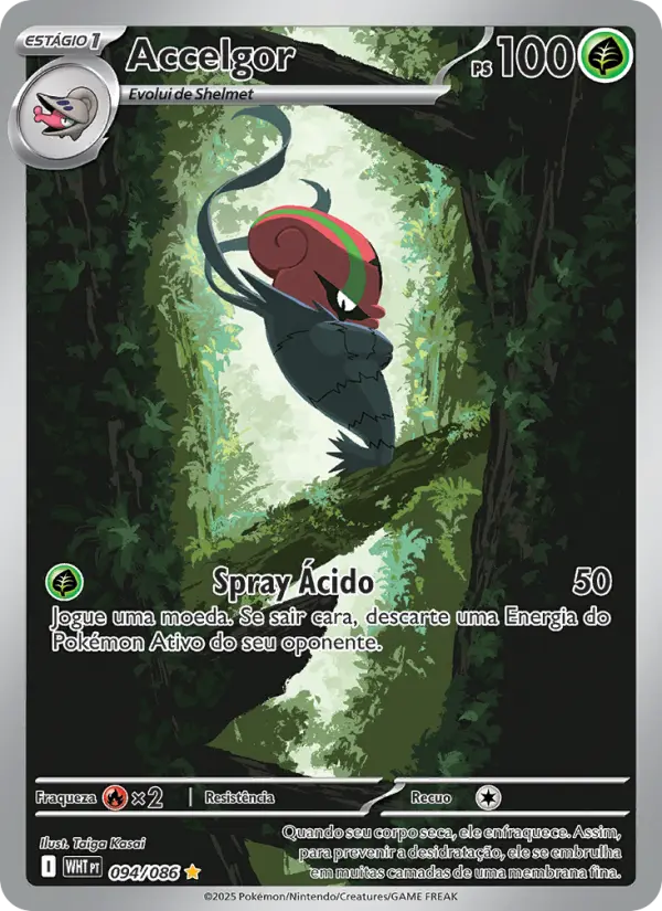 Carta Accelgor, número 094/86 da coleção Fogo Branco