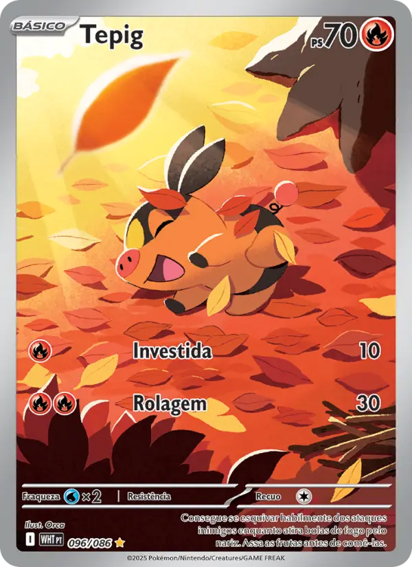 Carta Tepig, número 096/86 da coleção Fogo Branco