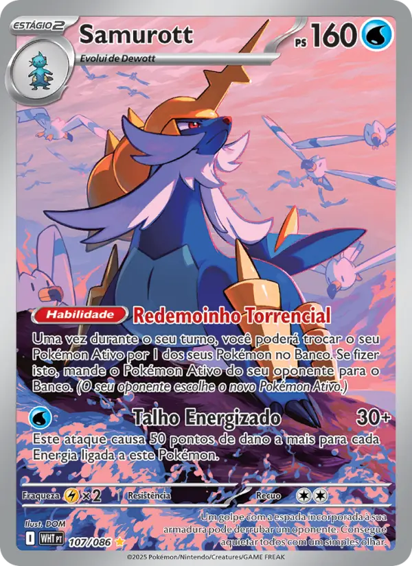 Carta Samurott, número 107/86 da coleção Fogo Branco