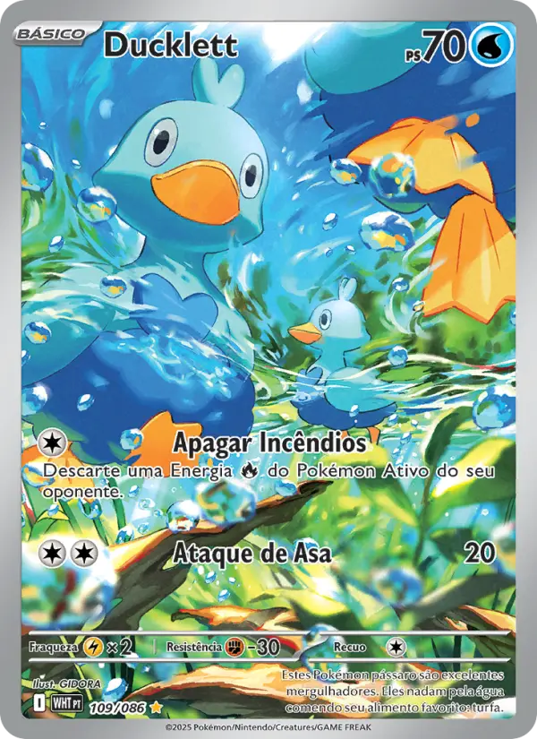 Carta Ducklett, número 109/86 da coleção Fogo Branco