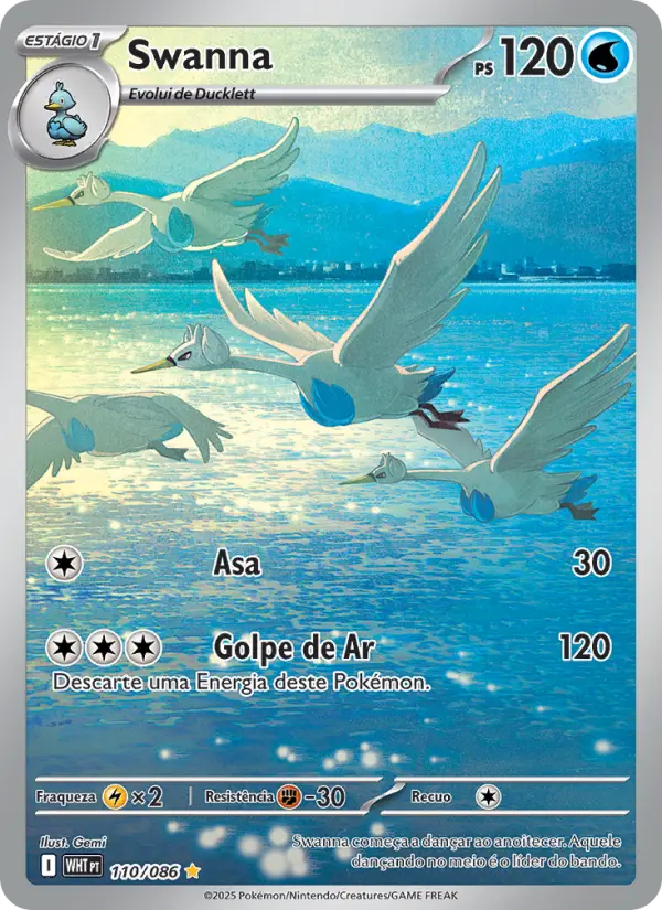 Carta Swanna, número 110/86 da coleção Fogo Branco
