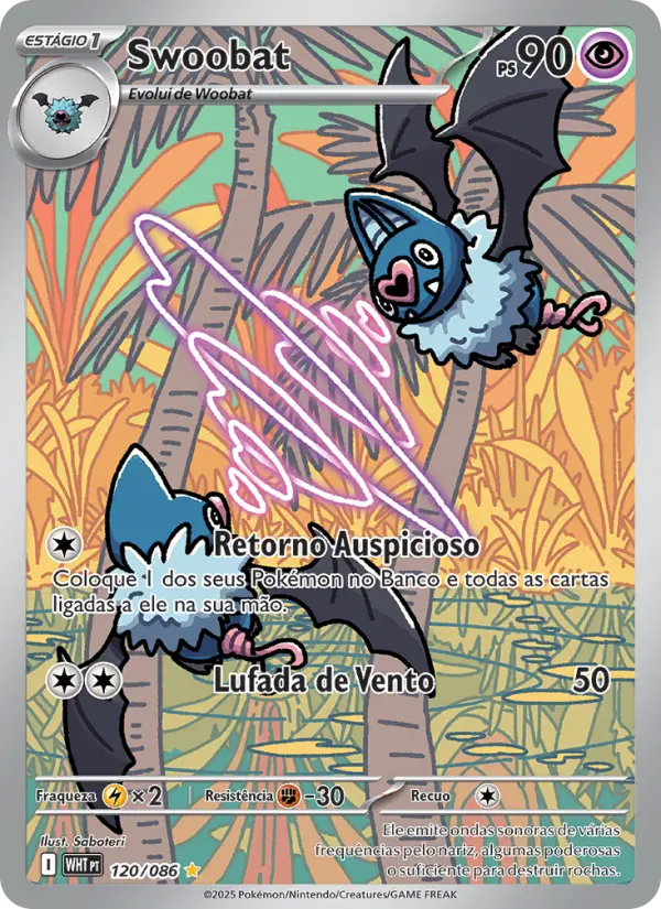 Carta Swoobat, número 120/86 da coleção Fogo Branco