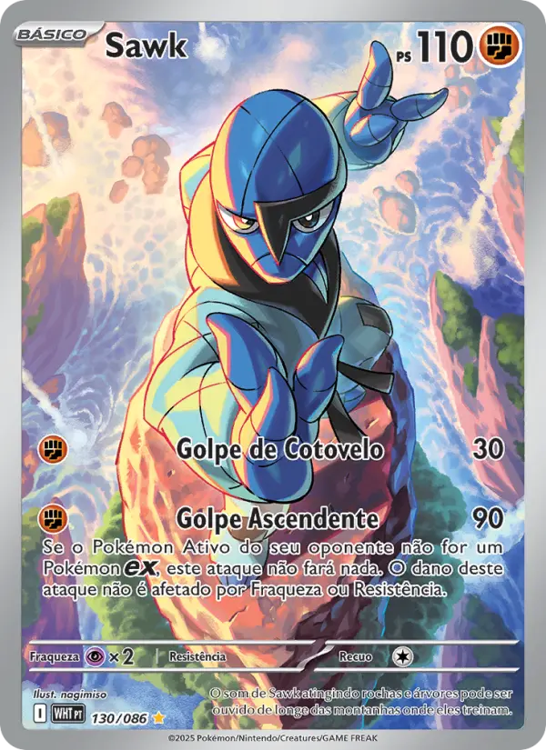 Carta Sawk, número 130/86 da coleção Fogo Branco