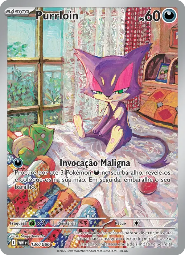 Carta Purrloin, número 136/86 da coleção Fogo Branco