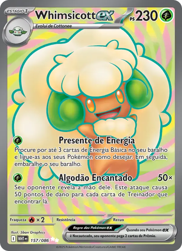 Carta Whimsicott ex, número 157/86 da coleção Fogo Branco