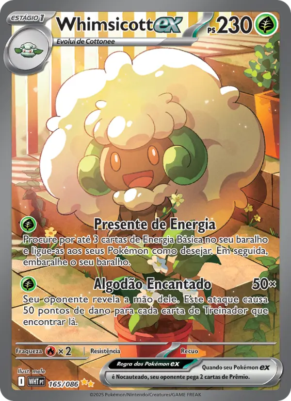 Carta Whimsicott ex, número 165/86 da coleção Fogo Branco