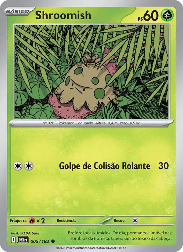 Carta Shroomish, número 005/182 da coleção Rivais Predestinados