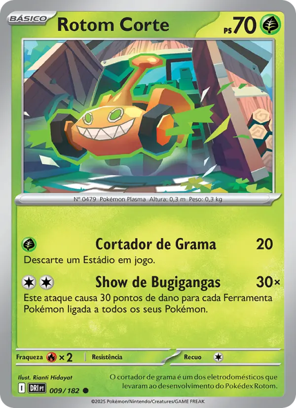 Carta Rotom Corte, número 009/182 da coleção Rivais Predestinados