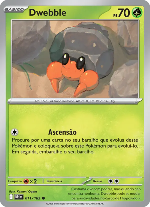 Carta Dwebble, número 011/182 da coleção Rivais Predestinados