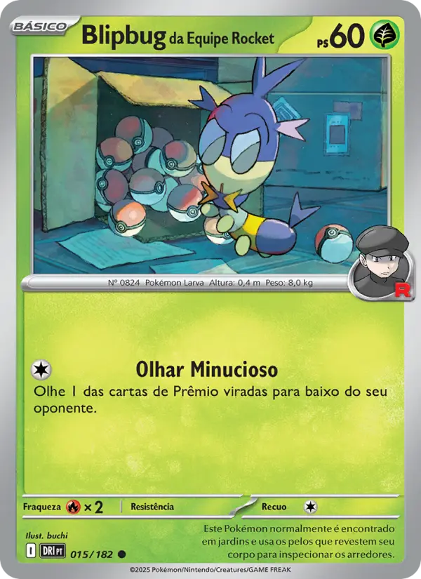 Carta Blipbug da Equipe Rocket, número 015/182 da coleção Rivais Predestinados