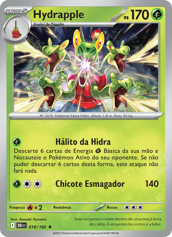 Carta Hydrapple, número 018/182 da coleção Rivais Predestinados