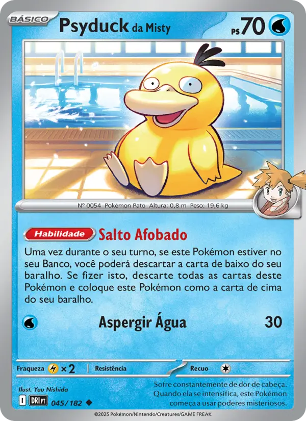 Carta Psyduck da Misty, número 045/182 da coleção Rivais Predestinados