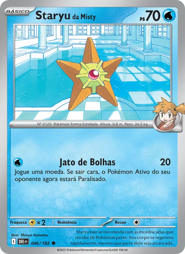 Carta Staryu da Misty, número 046/182 da coleção Rivais Predestinados