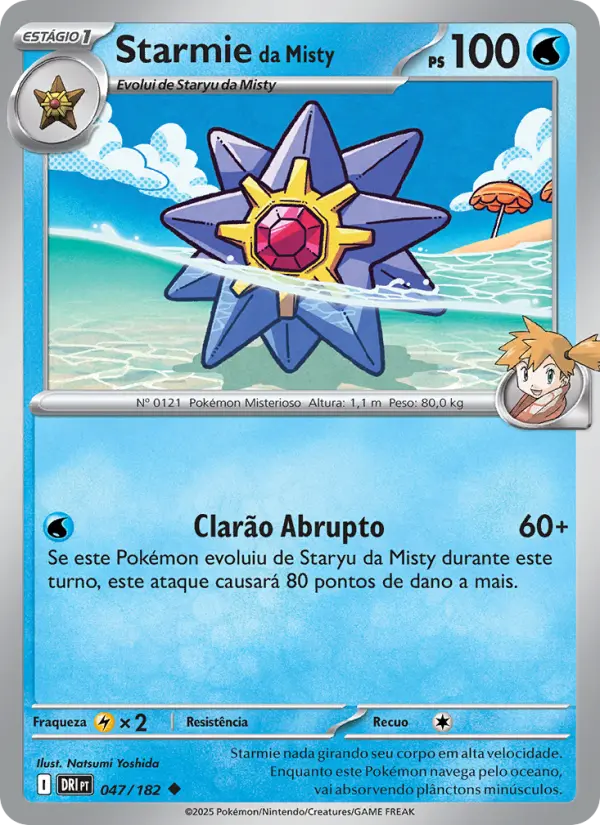 Carta Starmie da Misty, número 047/182 da coleção Rivais Predestinados
