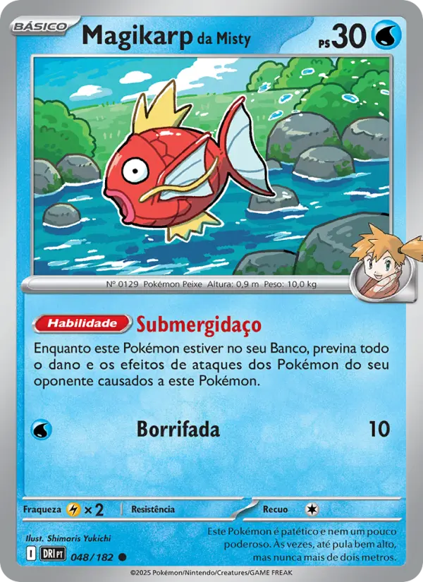 Carta Magikarp da Misty, número 048/182 da coleção Rivais Predestinados