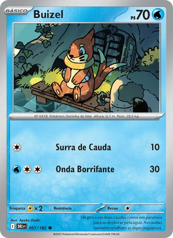 Carta Buizel, número 057/182 da coleção Rivais Predestinados