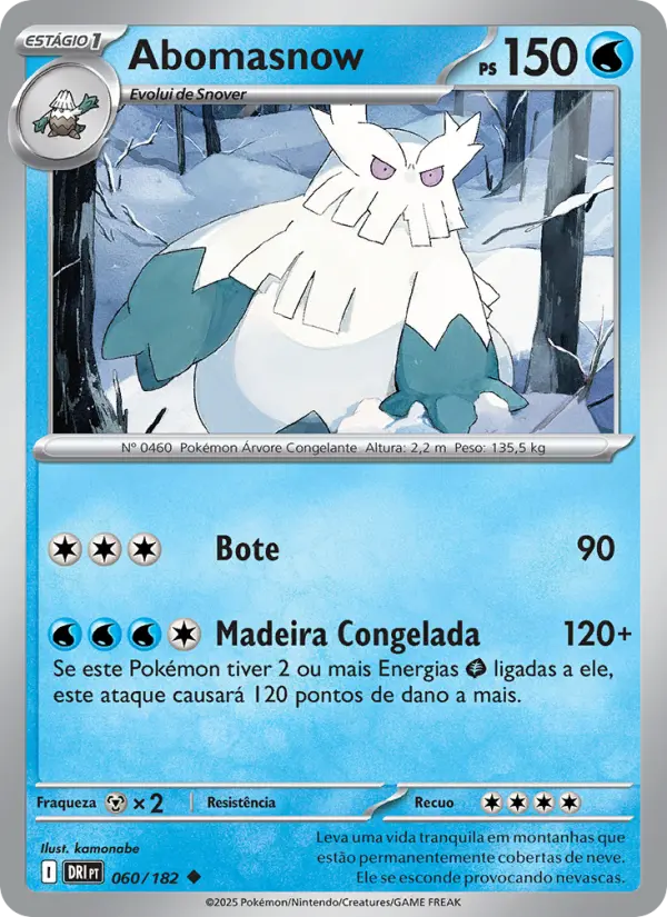 Carta Abomasnow, número 060/182 da coleção Rivais Predestinados