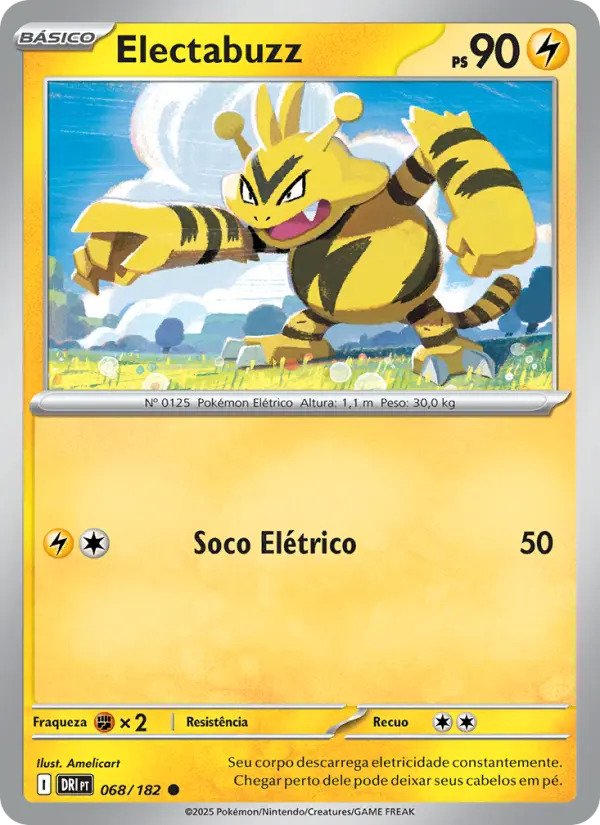 Carta Electabuzz, número 068/182 da coleção Rivais Predestinados
