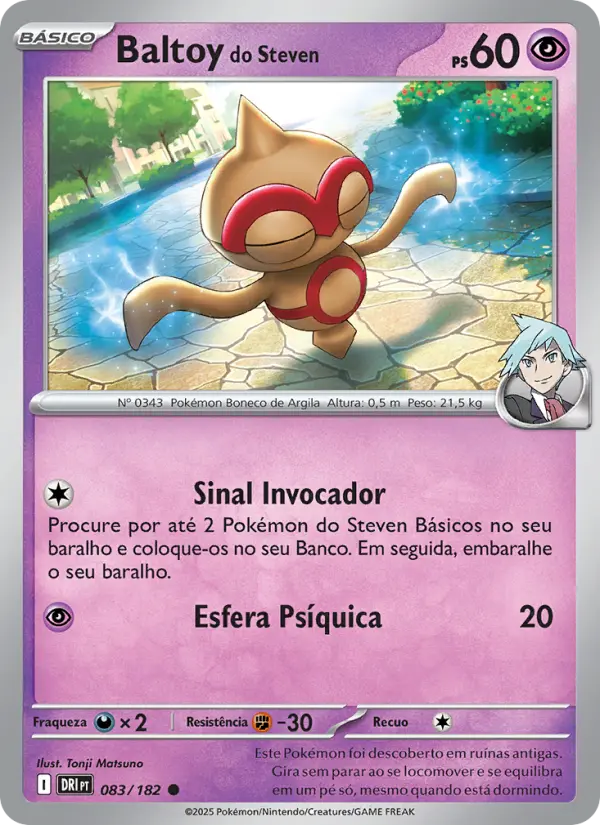 Carta Baltoy do Steven, número 083/182 da coleção Rivais Predestinados