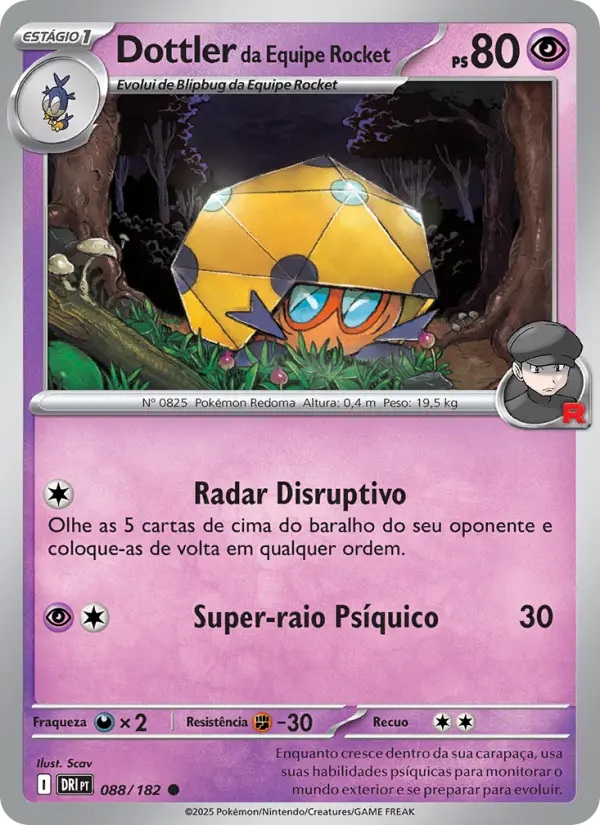 Carta Dottler da Equipe Rocket, número 088/182 da coleção Rivais Predestinados