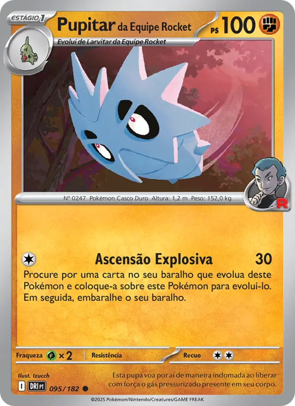 Carta Pupitar da Equipe Rocket, número 095/182 da coleção Rivais Predestinados