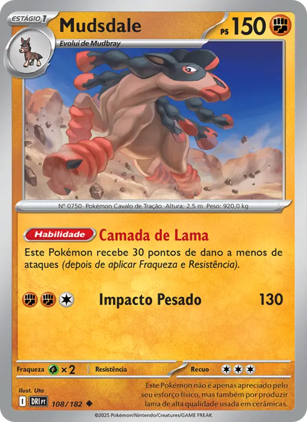 Carta Mudsdale, número 108/182 da coleção Rivais Predestinados