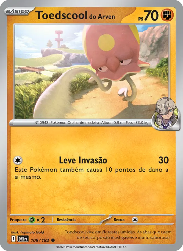 Carta Toedscool do Arven, número 109/182 da coleção Rivais Predestinados