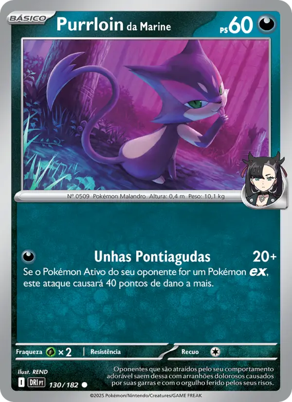 Carta Purrloin da Marine, número 130/182 da coleção Rivais Predestinados