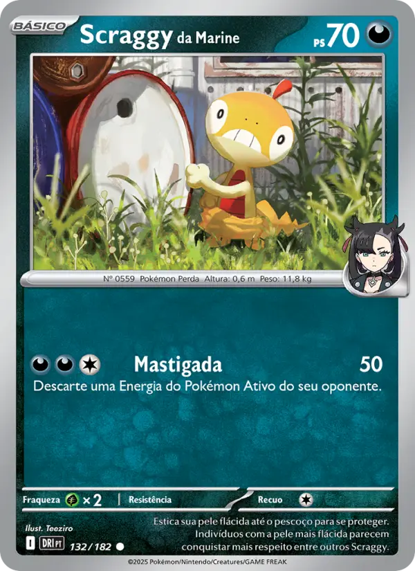 Carta Scraggy da Marine, número 132/182 da coleção Rivais Predestinados