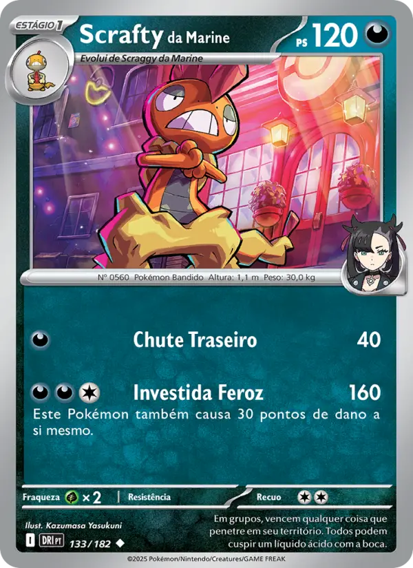 Carta Scrafty da Marine, número 133/182 da coleção Rivais Predestinados