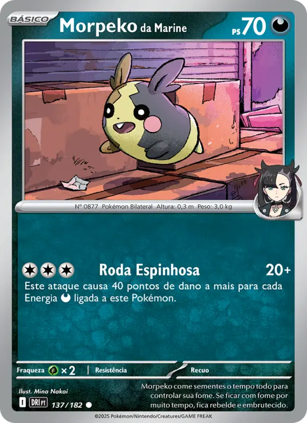 Carta Morpeko da Marine, número 137/182 da coleção Rivais Predestinados