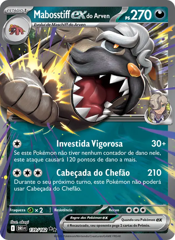 Carta Mabosstiff ex do Arven, número 139/182 da coleção Rivais Predestinados