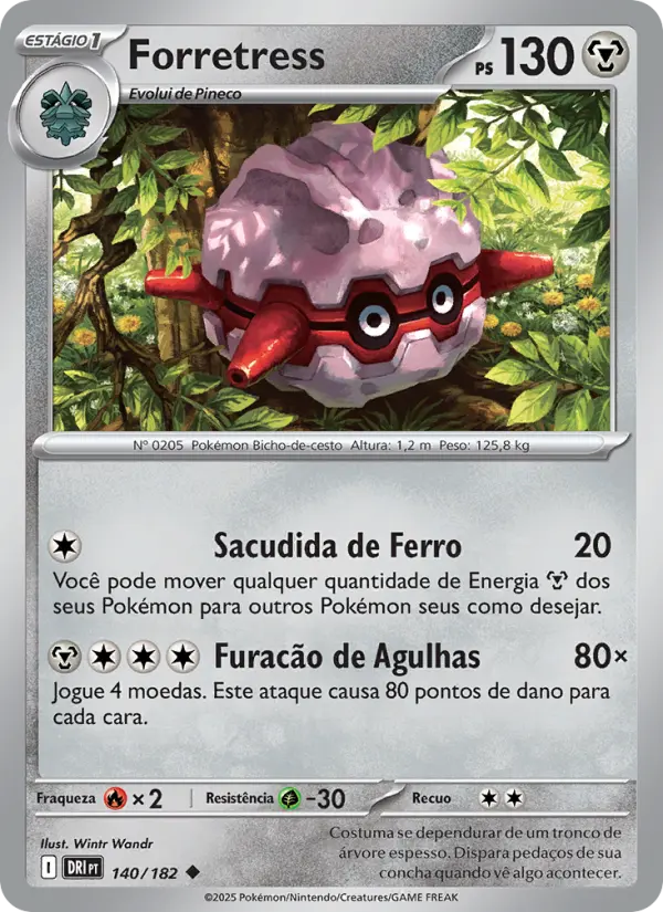 Carta Forretress, número 140/182 da coleção Rivais Predestinados