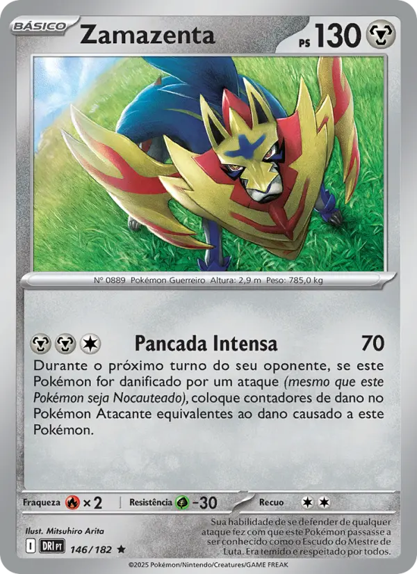 Carta Zamazenta, número 146/182 da coleção Rivais Predestinados