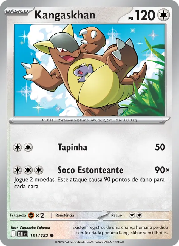Carta Kangaskhan, número 151/182 da coleção Rivais Predestinados