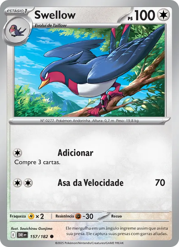 Carta Swellow, número 157/182 da coleção Rivais Predestinados
