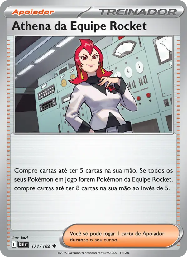 Carta Athena da Equipe Rocket, número 171/182 da coleção Rivais Predestinados