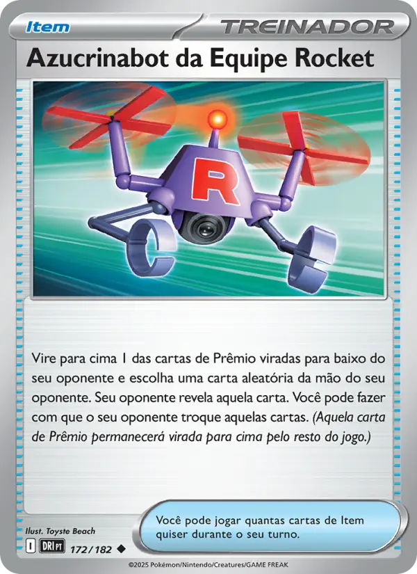 Carta Azucrinabot da Equipe Rocket, número 172/182 da coleção Rivais Predestinados