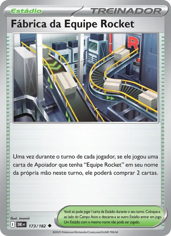 Carta Fábrica da Equipe Rocket, número 173/182 da coleção Rivais Predestinados