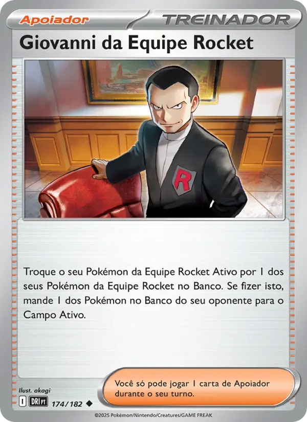 Carta Giovanni da Equipe Rocket, número 174/182 da coleção Rivais Predestinados